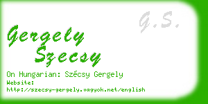 gergely szecsy business card