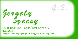 gergely szecsy business card
